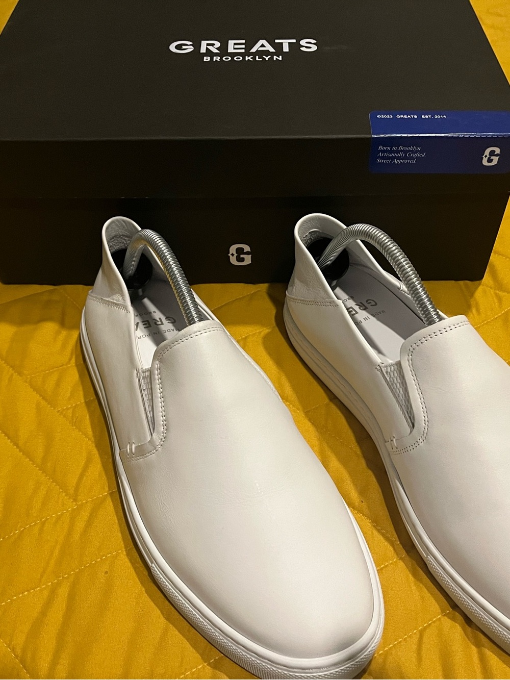 GREATS Reign Slip-On Blanco (White) — men’s, US 9.5 BRAND NEW with box.